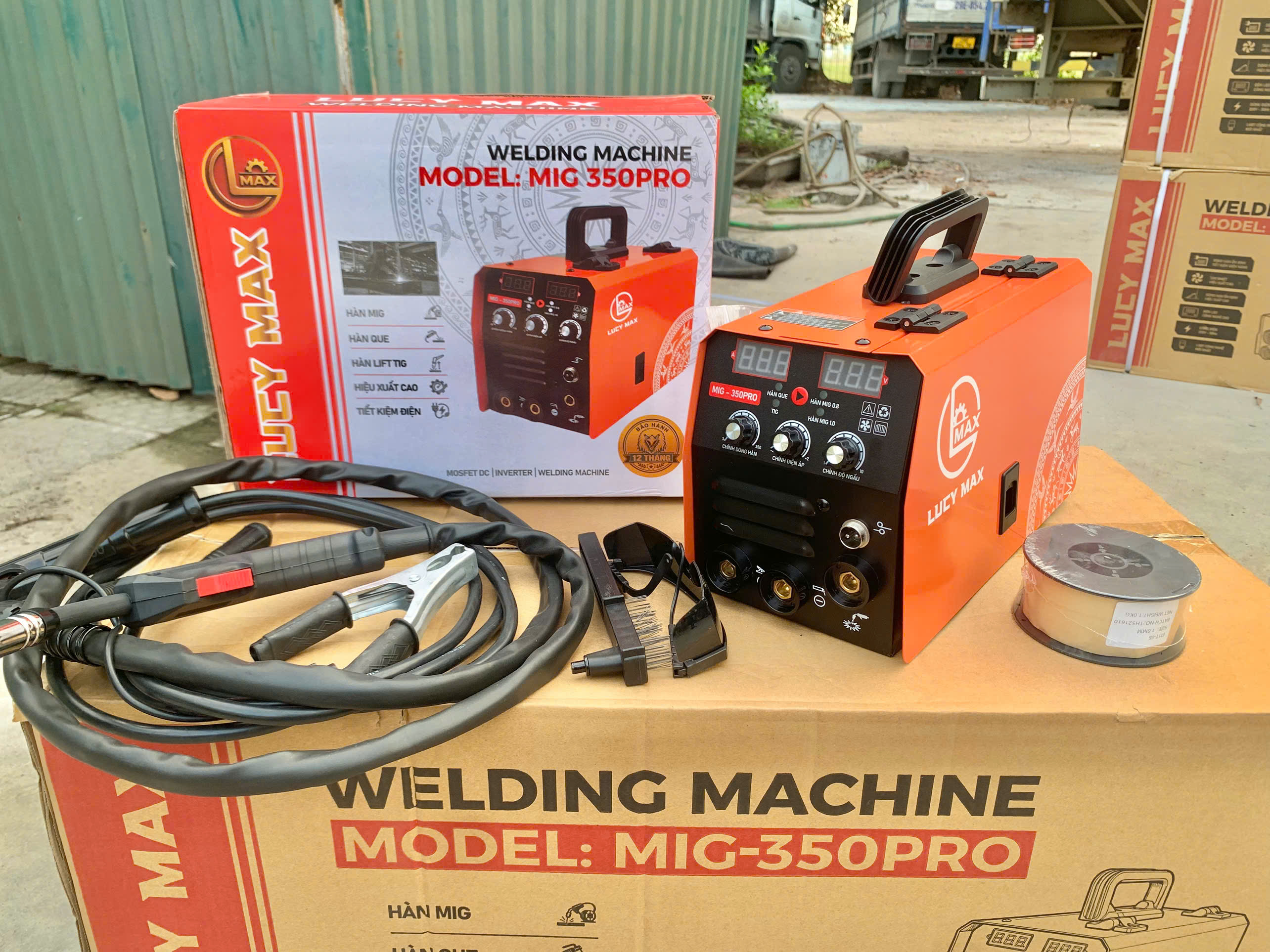 Máy Hàn MIG Không Dùng Khí LUCY MAX MIG-350LC 2 Chức Năng – Hàn MIG, Hàn Que Đa Năng- tặng 1kg dây hàn mig
