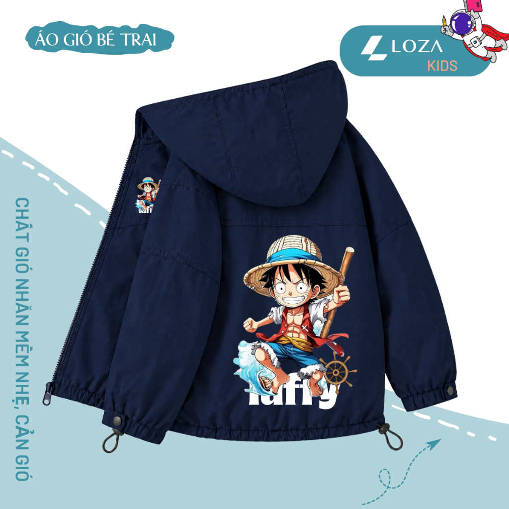 Áo gió cho bé trai in nhiều hình đáng yêu - Loza Kids  mã AJ003