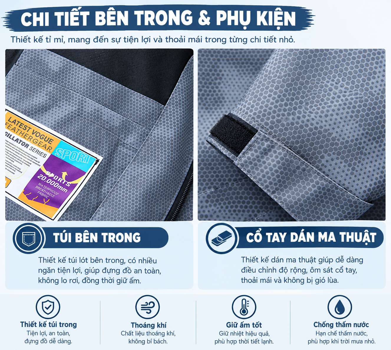 [Hàng QC Xịn] Áo Khoác Gió Nam Chống Nước Cản Gió Form Rộng Thể Thao Có Mũ Áo Khoác Nam Đi Mưa Đi Phượt_thumbnail_7