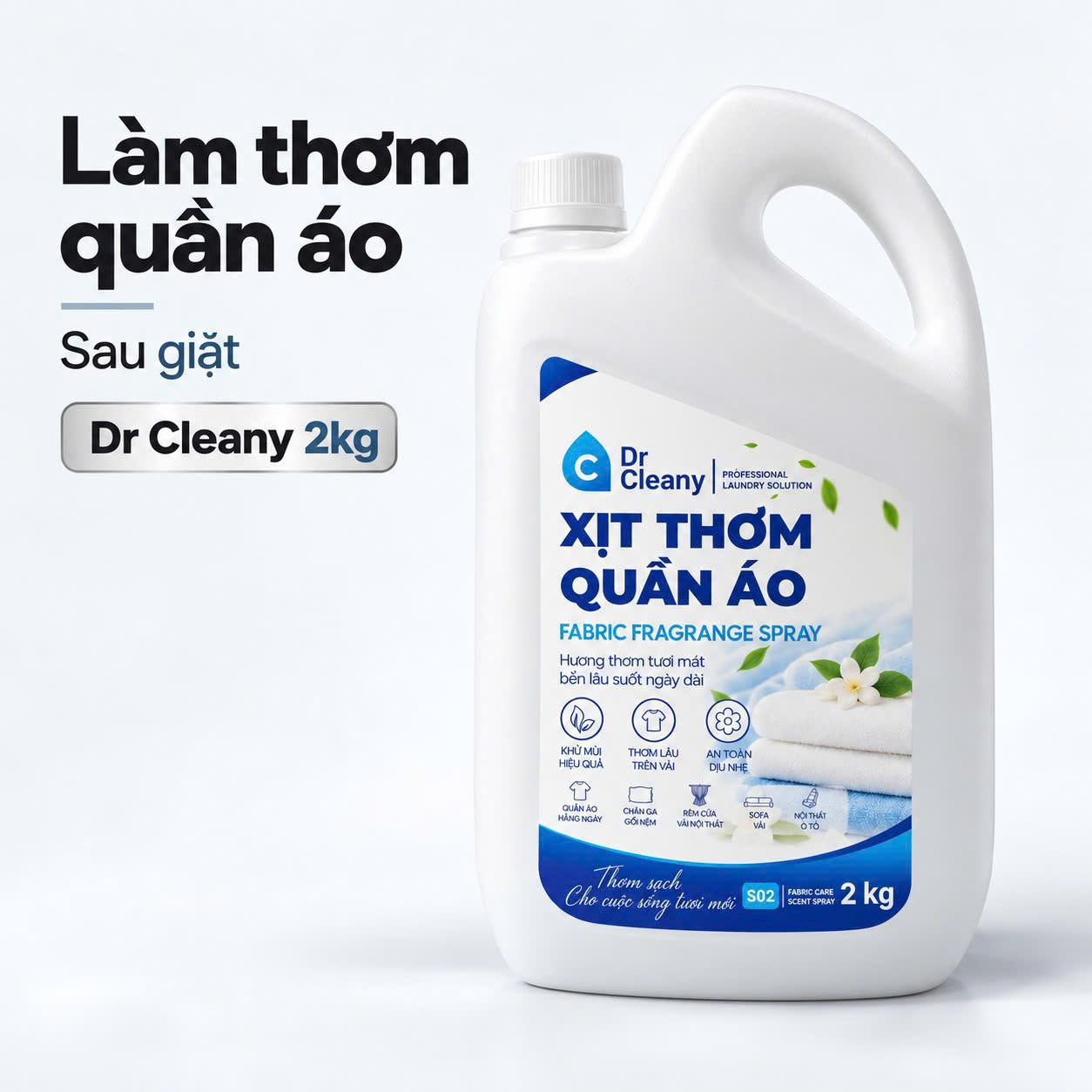 Nước xịt thơm quần áo Dr Cleany 2kg cho tiệm giặt