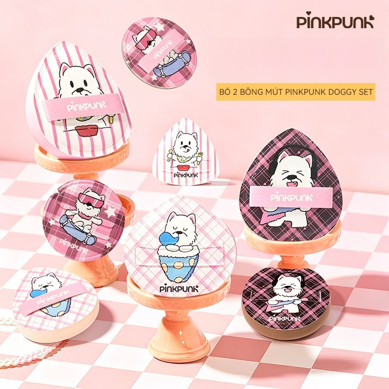 [PINK PUNK] Set 2 bông mút trang điểm PinkPunk Cute Doggy