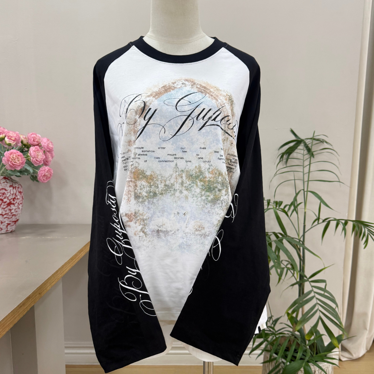 Áo Thun Tay Dài GUPO The Swan Raglan Form Boxy Unisex Cotton Graphic In Lụa Local Brand - ATD05_thumbnail_5