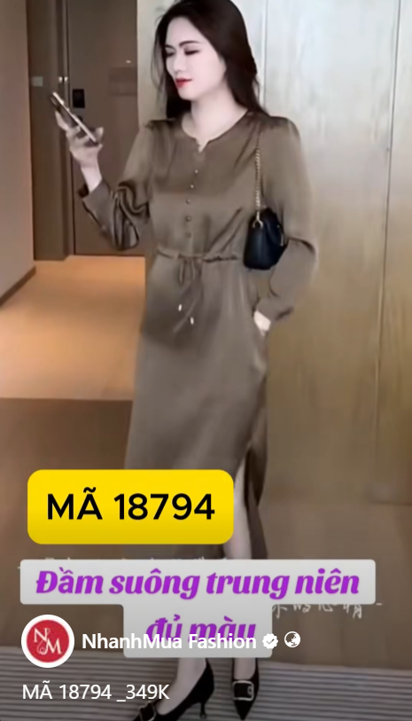 18794-Đầm suông lụa tay dài rút eo (lụa, có lót)_thumbnail_2