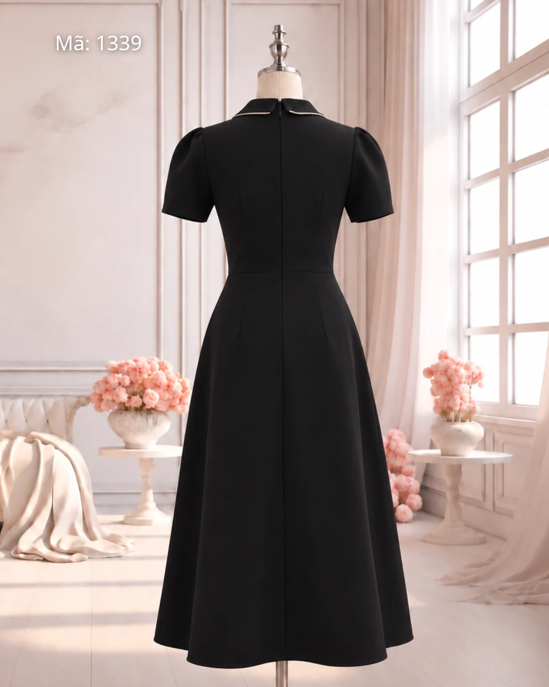 Đầm Xoè Cổ Nơ Nắp Túi