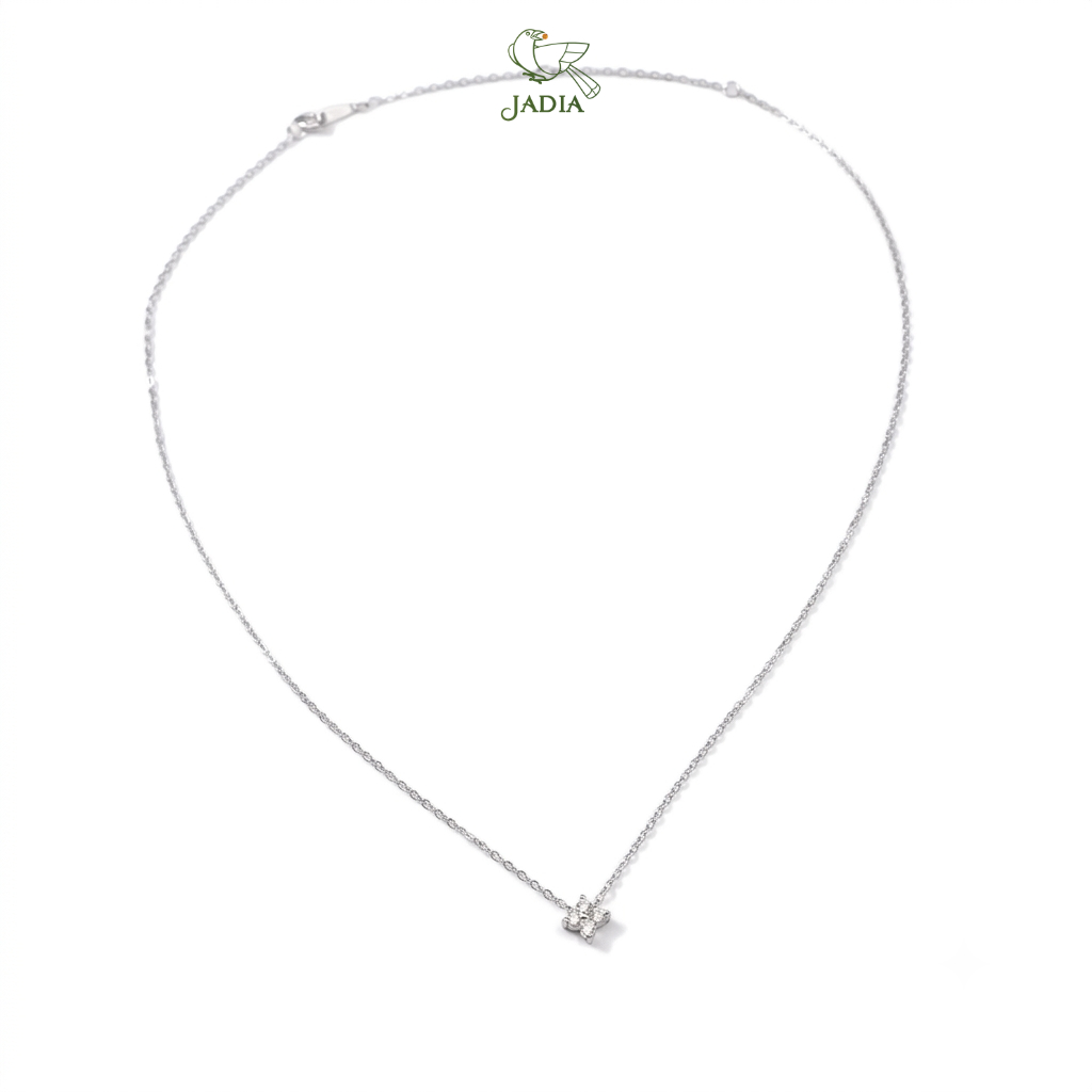 Dây chuyền Flower4 - Bạc mạ Rhodium đính đá Zircon 4 cánh