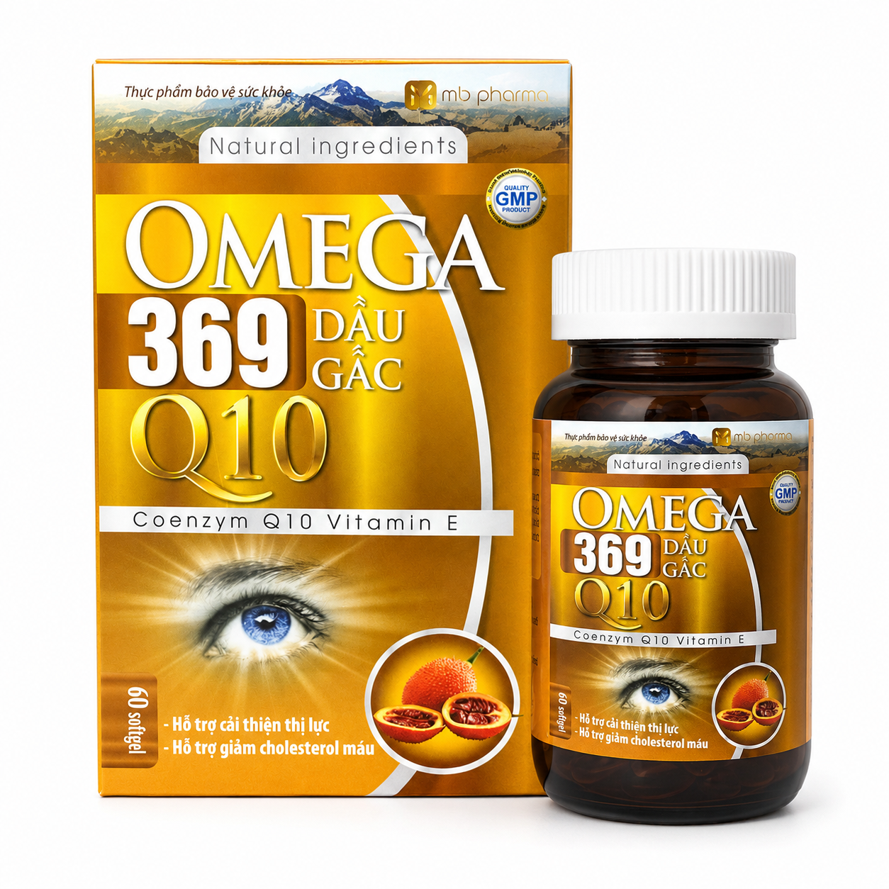 Thực phẩm bảo vệ sức khỏe  OMEGA 369 DẦU GẤC Q10 ( Hộp 1 lọ x 60 viên )