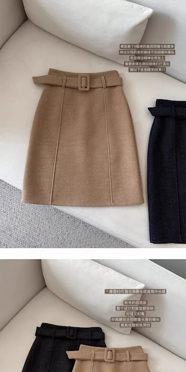Lucas - Chân váy dạ xước dáng lửng dáng A nhẹ + belt vải cùng chất liệu_thumbnail_6