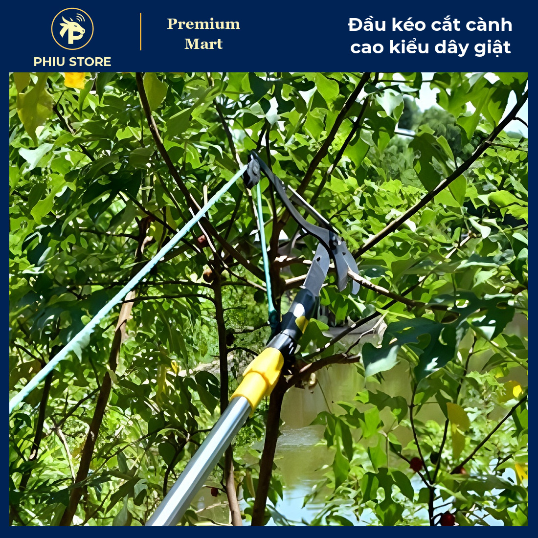 Đầu Kéo Cắt Cành Trên Cao Kiểu Dây Giật Ròng Rọc, Tra Cán 30 mm, Màu Đỏ Hoặc Đen - Không Kèm Cán - PHIU STORE_thumbnail_6
