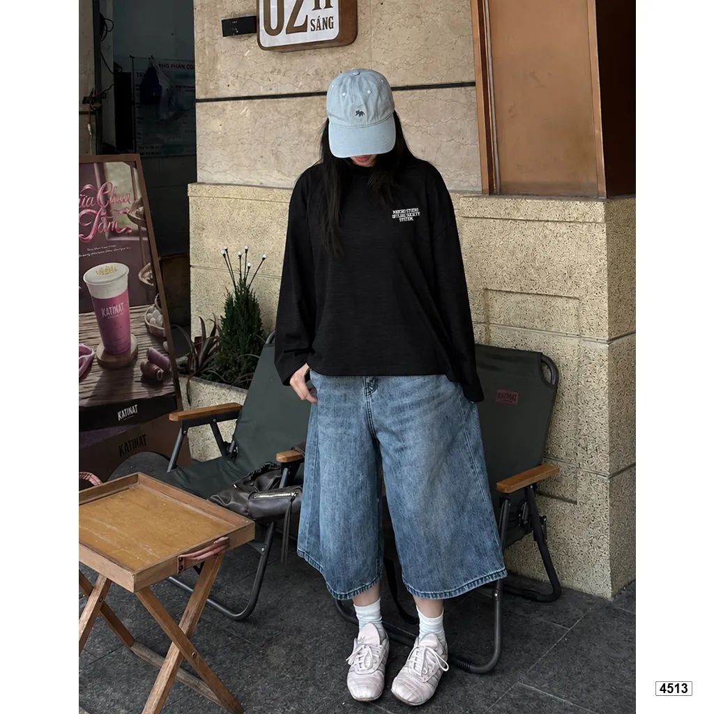 Áo thun dài tay cotton xước Miucho phong cách đường phố 4570_thumbnail_6