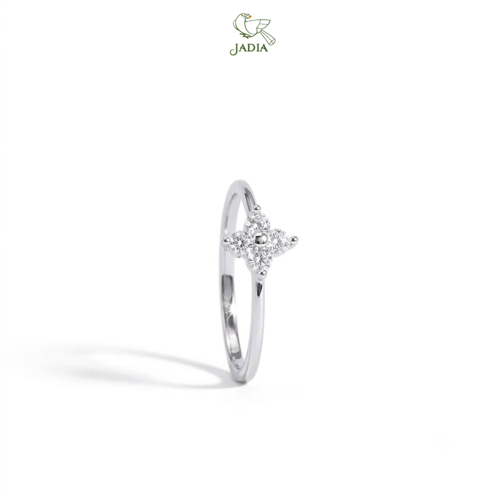  Nhẫn Flower4 - Bạc 925 mạ Rhodium, đính đá Zircon 4 cánh