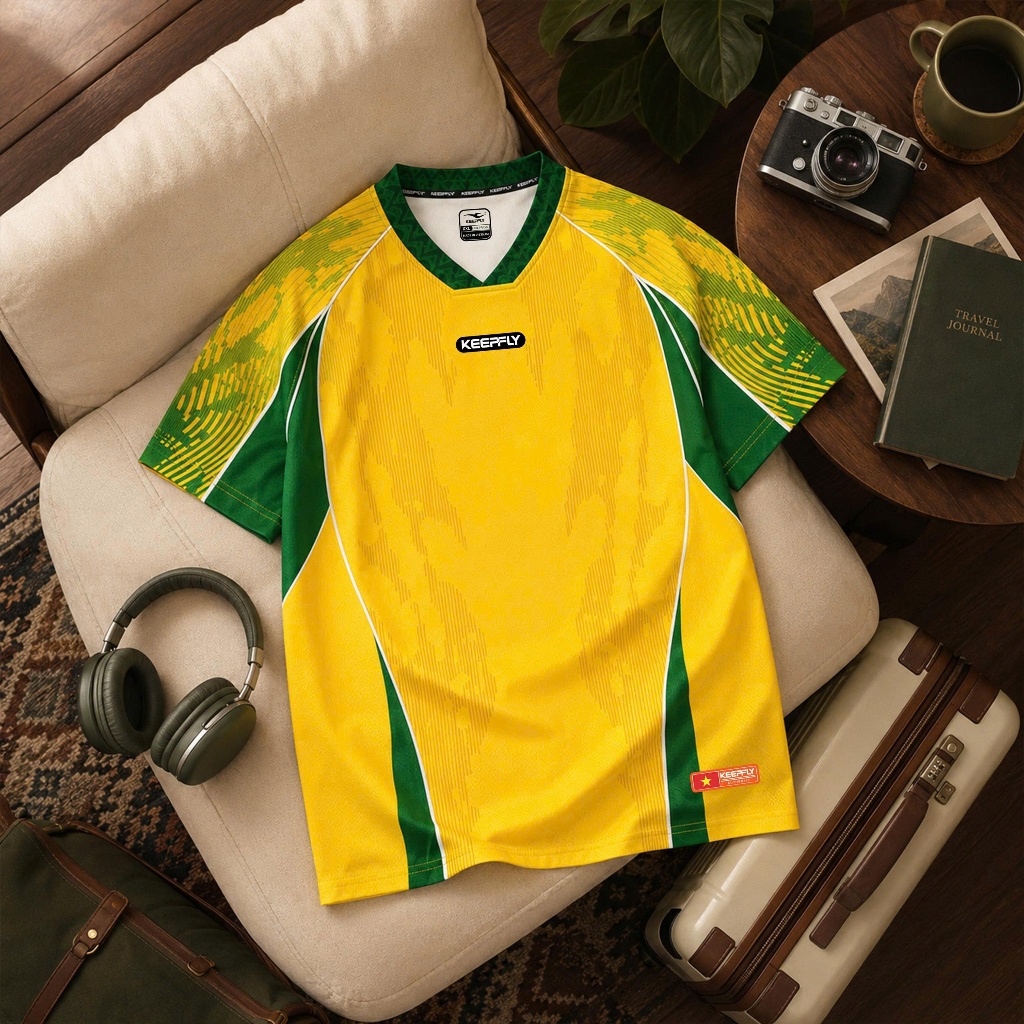 Áo Bóng Đá Keepfly Vintage Jersey Đội Tuyển Vải Mè Sọc Thoáng Khí Thể Thao Đương Đại_thumbnail_6