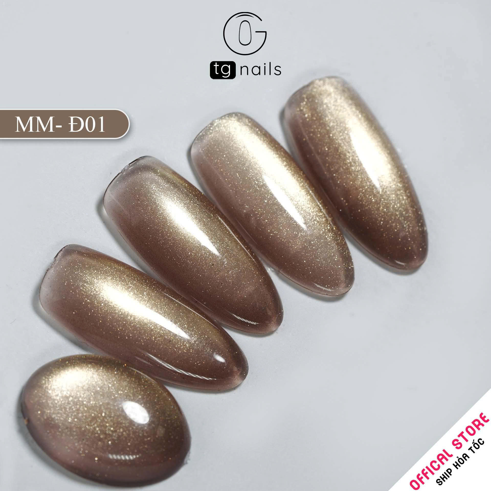 Sơn móng TG Nails gel. Khối lượng tịnh: 10g/ lọ. Nhãn hàng TG nail gel - Mắt mèo đậm