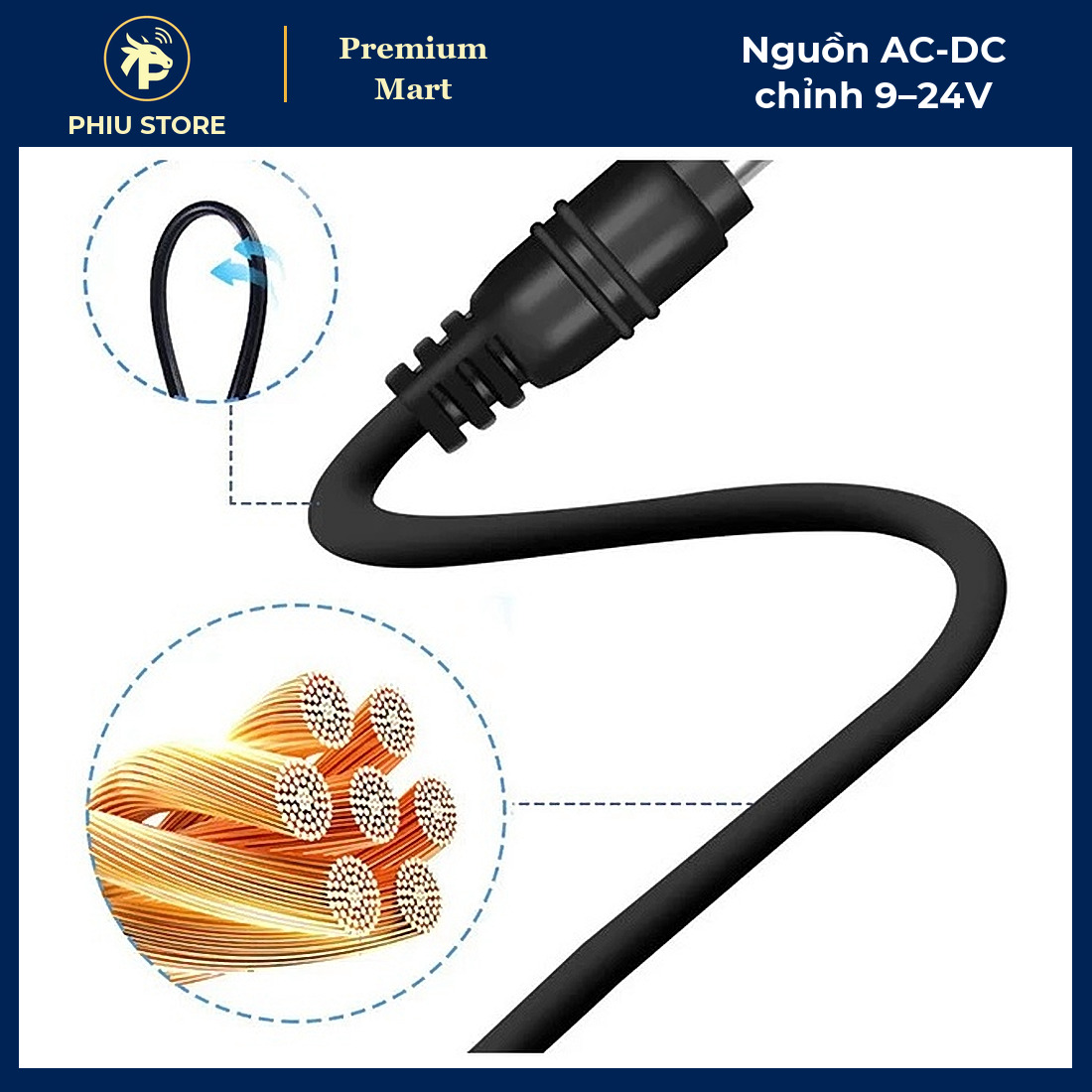 Bộ Nguồn Chuyển Đổi AC Sang DC Chỉnh Điện Áp 9–24V 3A 72W Có Màn Hình LED - Cấp Điện Cho Động Cơ, Đèn - PHIU STORE_thumbnail_2