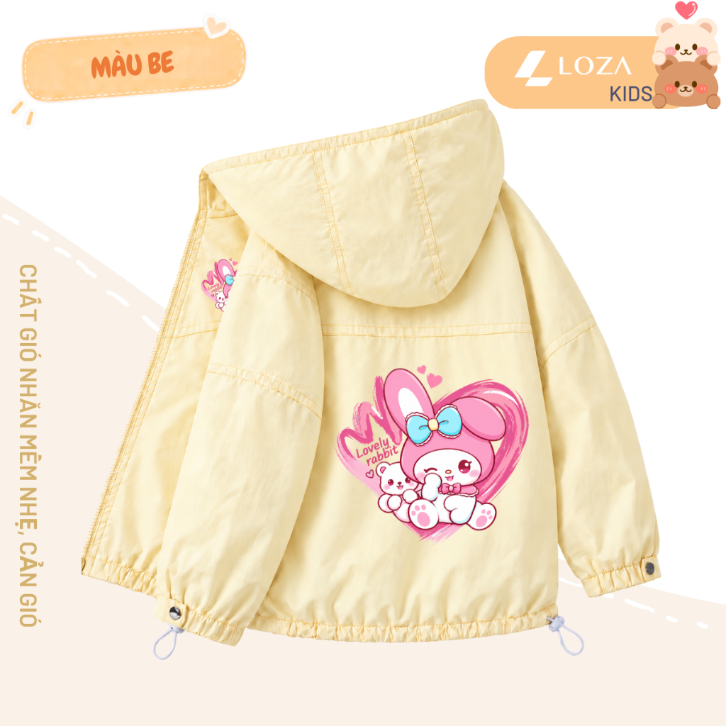 Áo gió bé gái in hình Kuromi, Meloly  - Loza Kids  AJ007_thumbnail_2