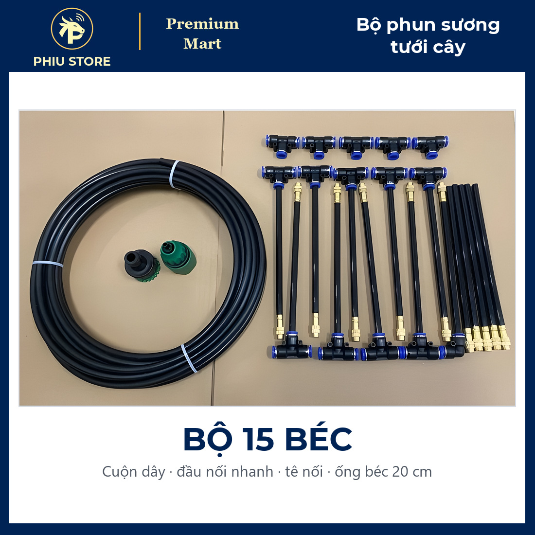 Bộ Phun Sương Tưới Cây 5–20 Béc Chỉnh Hướng, Ống Uốn Cong 20 cm, Dây PE 8 mm - Vườn, Ban Công, Sân Thượng - PHIU STORE_thumbnail_3