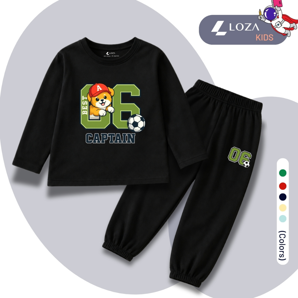Set bộ Thu - Đông bé trai chất liệu cotton hình quả bóng 06 - Loza Kids BW744_thumbnail_6