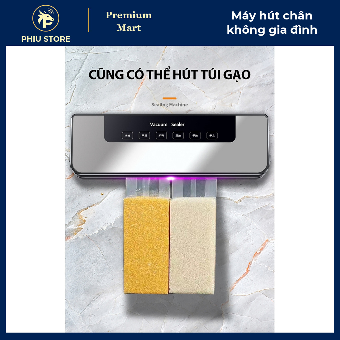 Máy Hút Chân Không Gia Đình Hút Khô Và Ướt, Hàn Miệng Túi Rộng 30 Cm - Bảo Quản Thực Phẩm - PHIU STORE_thumbnail_4