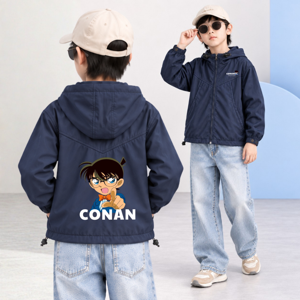 Áo gió bé trai in hình Conan, Doraemon, Mickey -  Loza Kids AJ001