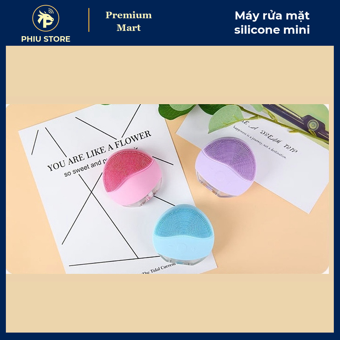 Máy Rửa Mặt Silicone Mini Cầm Tay Sạc Micro USB, Lông Mềm Nhiều Chế Độ Rung, Massage Làm Sạch Da Mặt - PHIU STORE_thumbnail_4