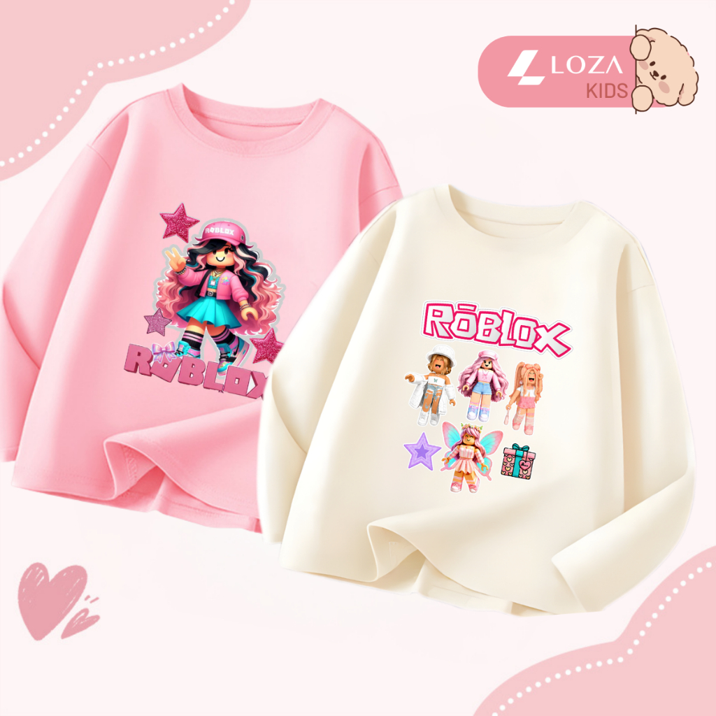 Áo thun dài tay bé gái hình Roblox dễ thương - Loza Kids  KT013
