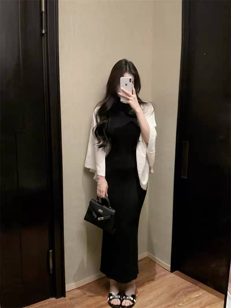 Lucas - Váy len zile ôm cổ 3p dáng dài