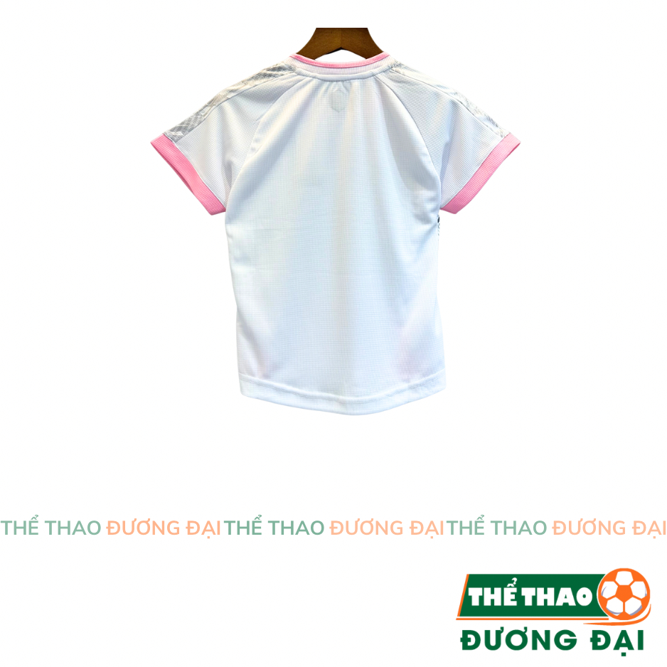 Quần Áo Bóng Đá Trẻ Em Mikal Ravid Trắng Hồng Thun Mè Thoáng Khí Thể Thao Đương Đại_thumbnail_1