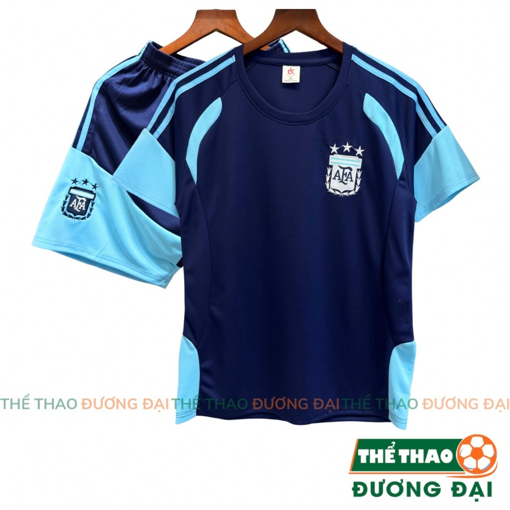 Quần Áo Bóng ĐT Argentina Xanh Đen Training Thun Mè Thoáng Khí Thể Thao Đương Đại_thumbnail_0