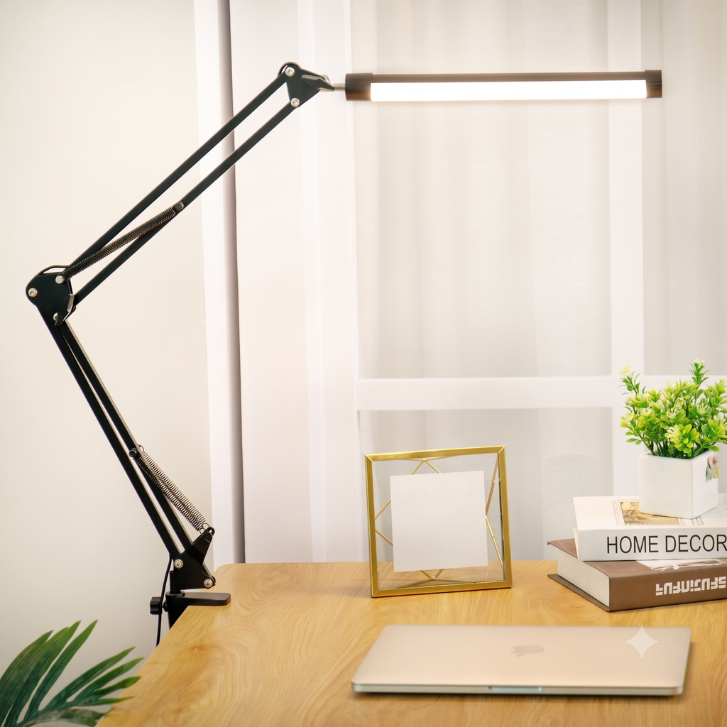 Đèn Kẹp Bàn Đọc Sách Cao Cấp Longtoo T09 –  Khung Hợp Kim Nhôm, Tiết Kiệm Điện