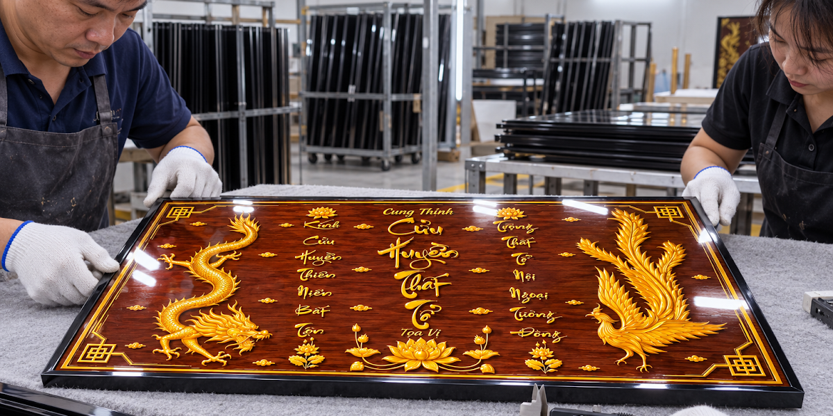 Bộ tranh Cửu Huyền Thất Tổ trên gian thờ