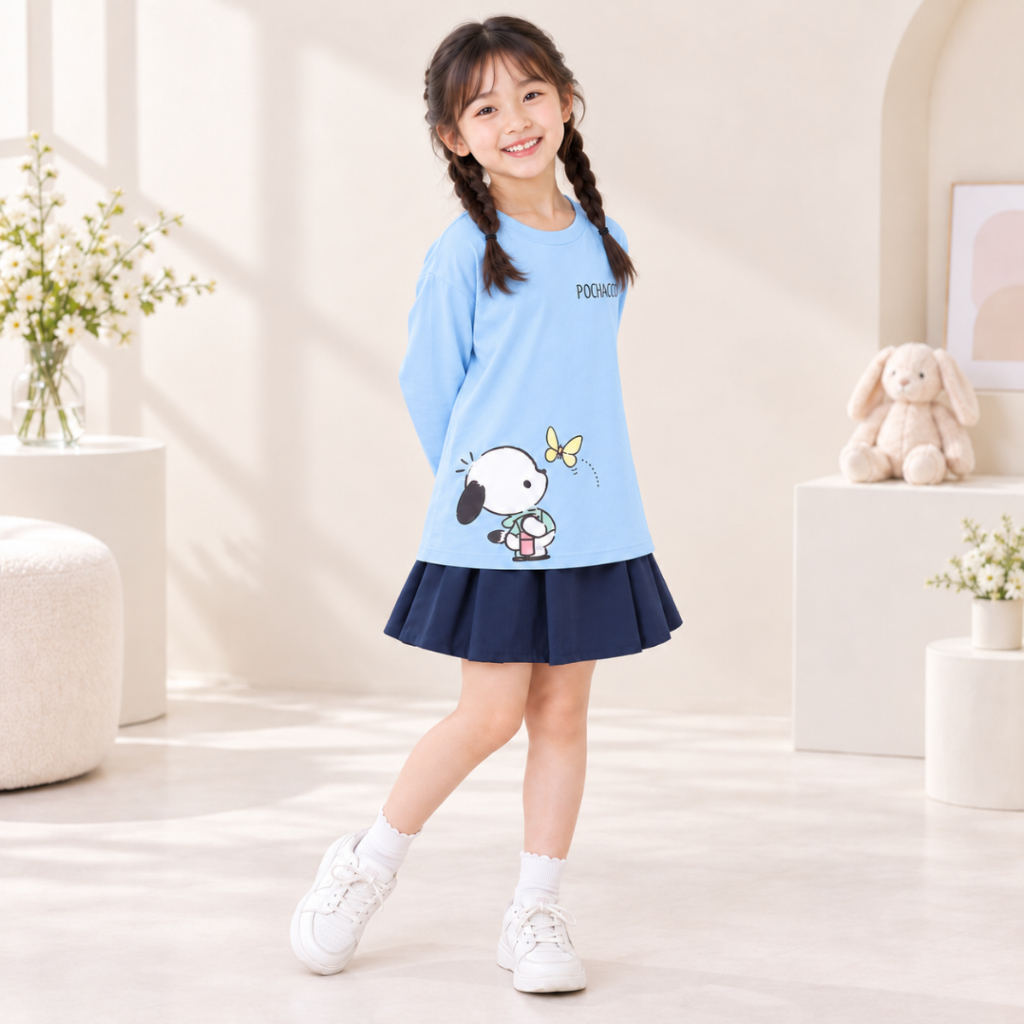 Áo thun dài tay bé gái hình in POCHACCO dễ thương - Loza Kids KT3739_thumbnail_5