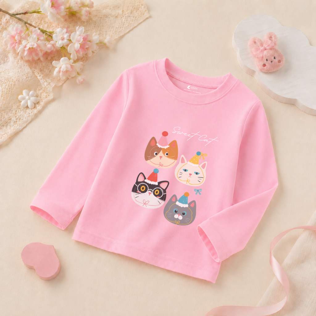 Áo thun dài tay bé gái in hình chú cún dễ thương - Loza Kids  KT011_thumbnail_7