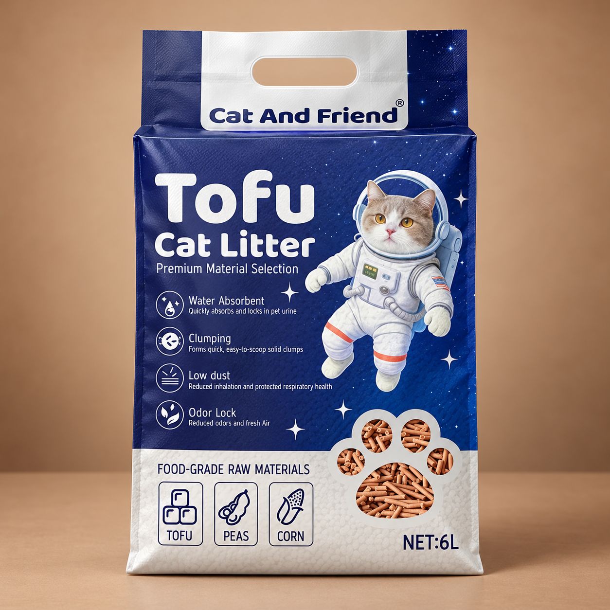 Cát Vệ Sinh Đậu Nành TOFU LITTER - 6 Lít (Mùi Cà Phê, Sữa, Trà Xanh, Nho)_thumbnail_1