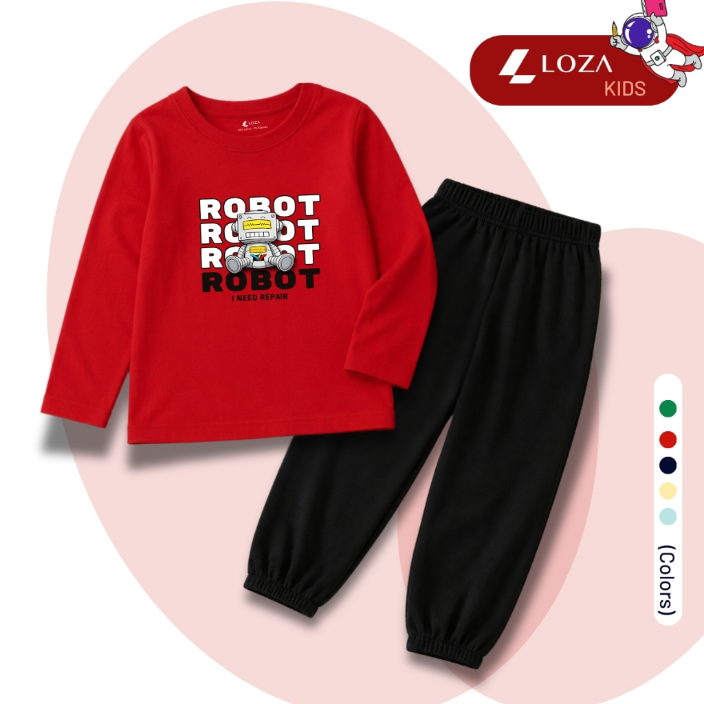 Set bộ Thu - Đông chất liệu cotton bé trai hình  ROBOT - Loza Kids BW741_thumbnail_5