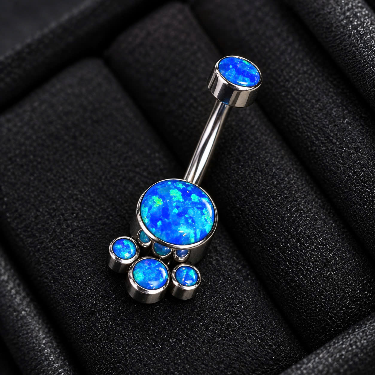 rốn titan đá opal xanh biển thập cẩm giống trái đất chúng mình đính ba đá tròn