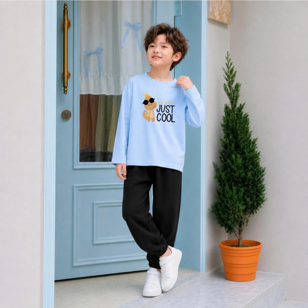 Set bộ Thu - Đông chất liệu cotton bé trai hình Gấu Just Cool - Loza Kids BW722_thumbnail_2