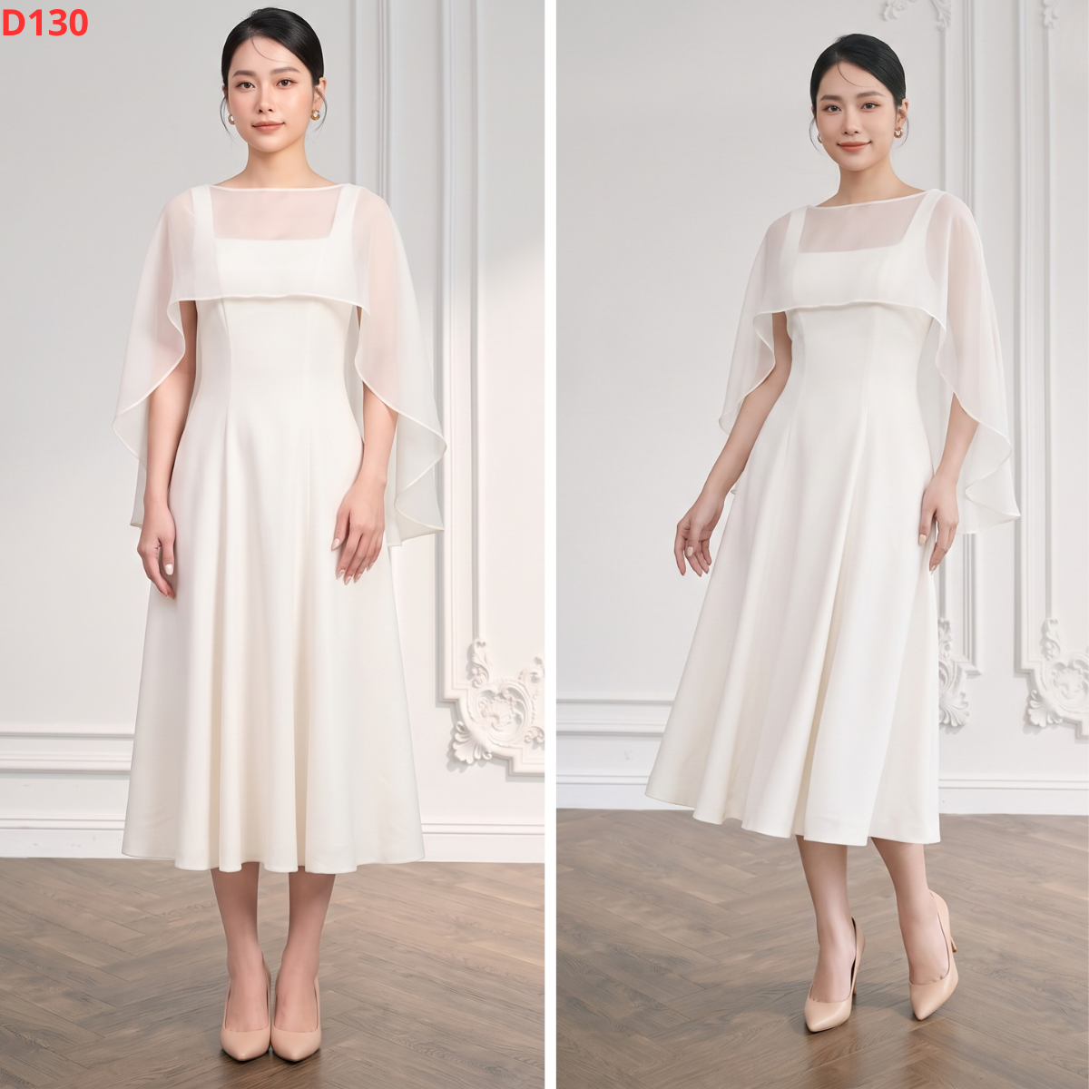 Sét đầm linen khăn tơ