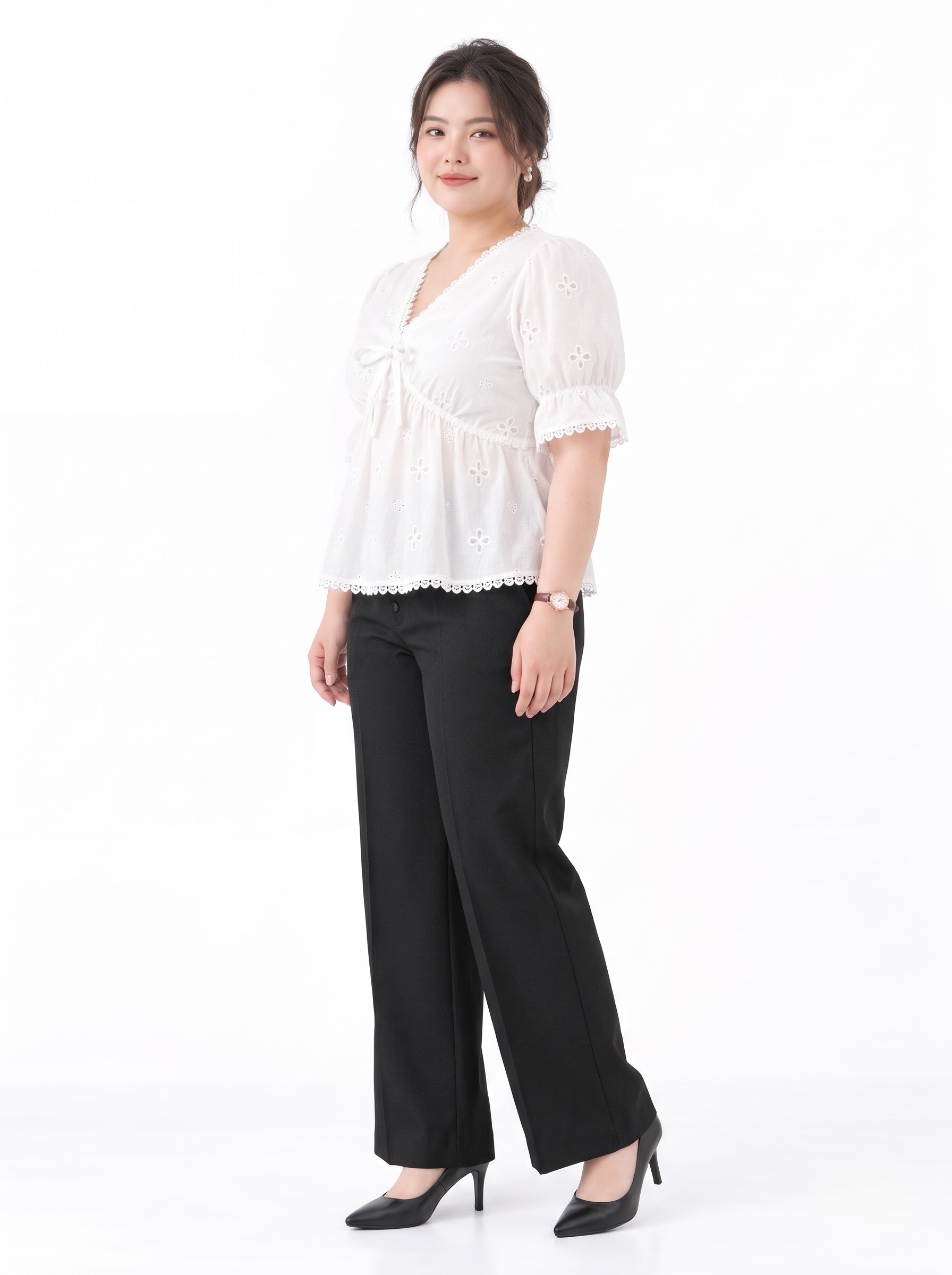 BIGSIZE NỮ - Áo xô thêu phối ren tạo kiểu dành cho nàng 55-90kg V-AK139_thumbnail_1