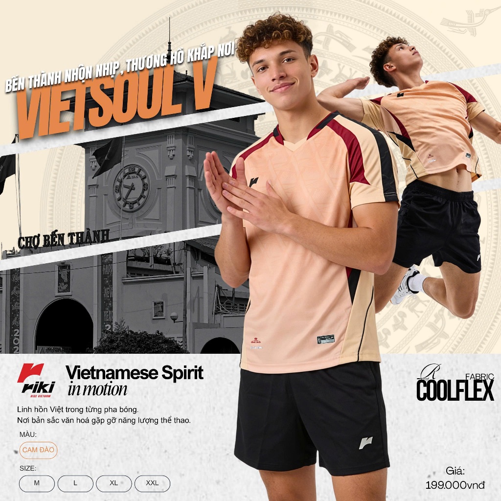BST Quần Áo Bóng Chuyền Có Túi Riki Vietsoul V Thun Mè R-Coolflex Thể Thao Đương Đại_thumbnail_4