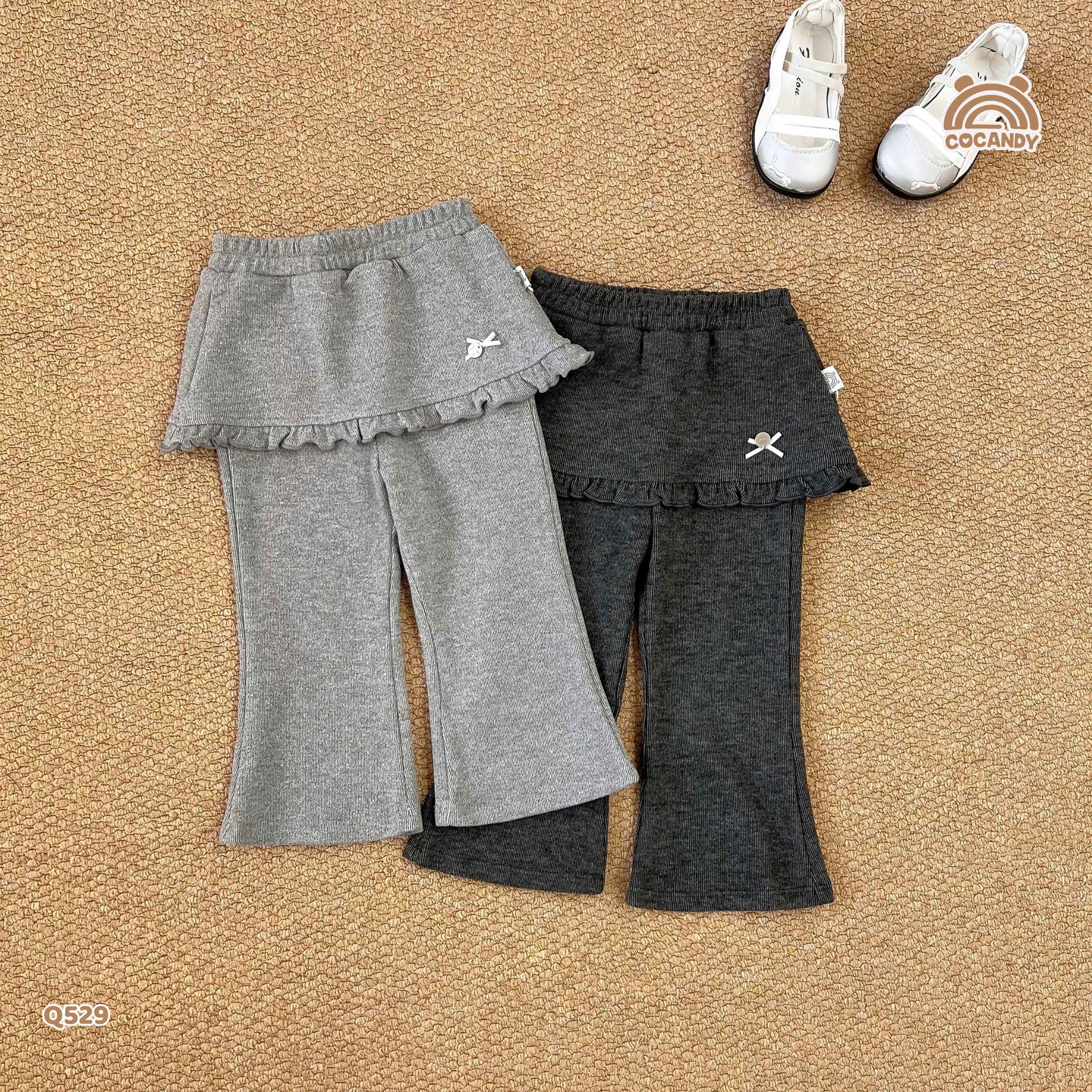 Quần dài legging TÀN ĐẬM ống loe phối váy_thumbnail_1