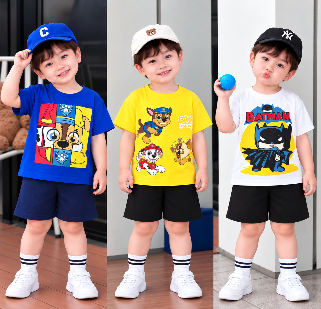 C56 SET 3 BỘ CỘC CHÓ CỨU HỘ 3 MẶT 3 MÀU- A100.462