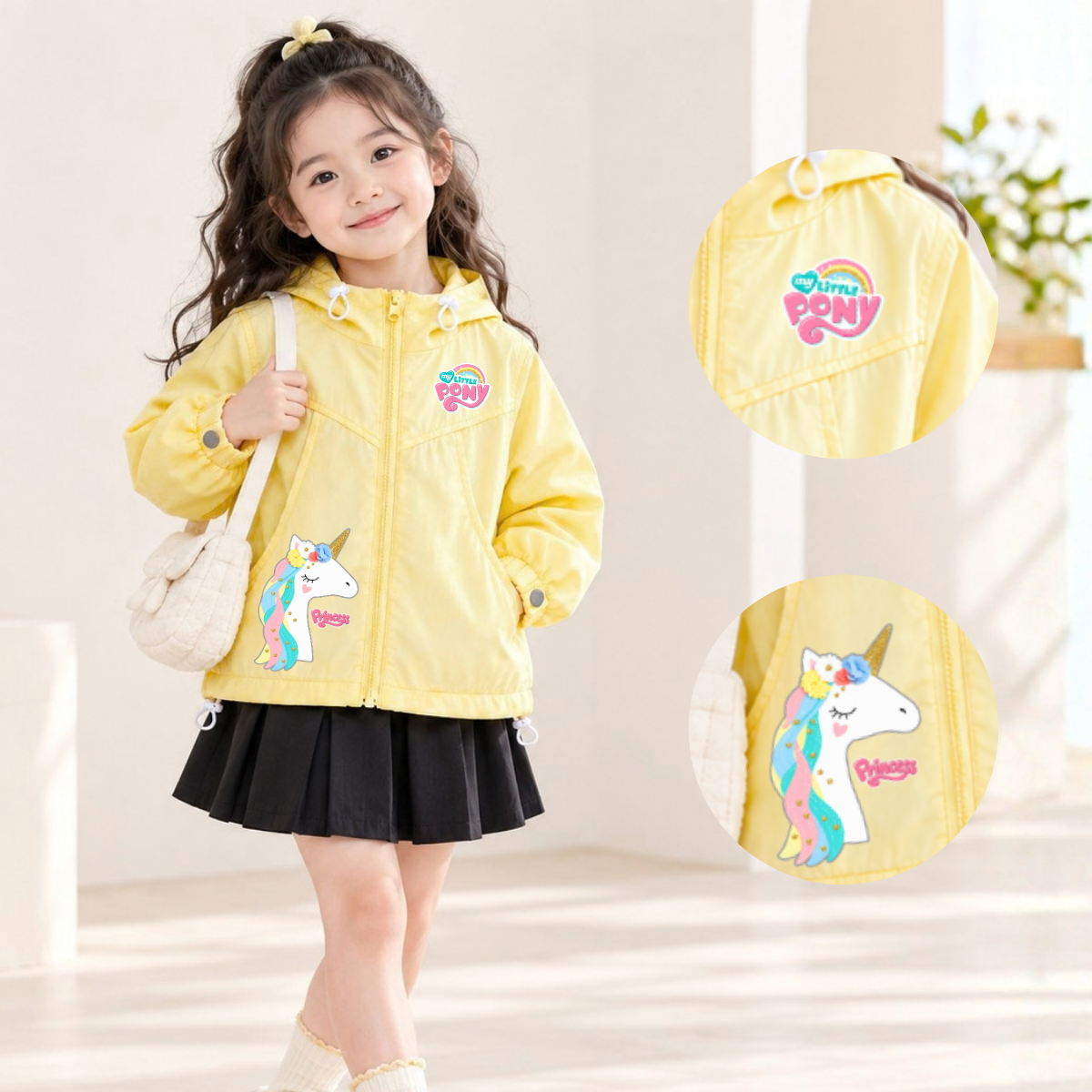 Áo gió bé gái có mũ hình Ngựa Pony - Loza AJ3798_thumbnail_3