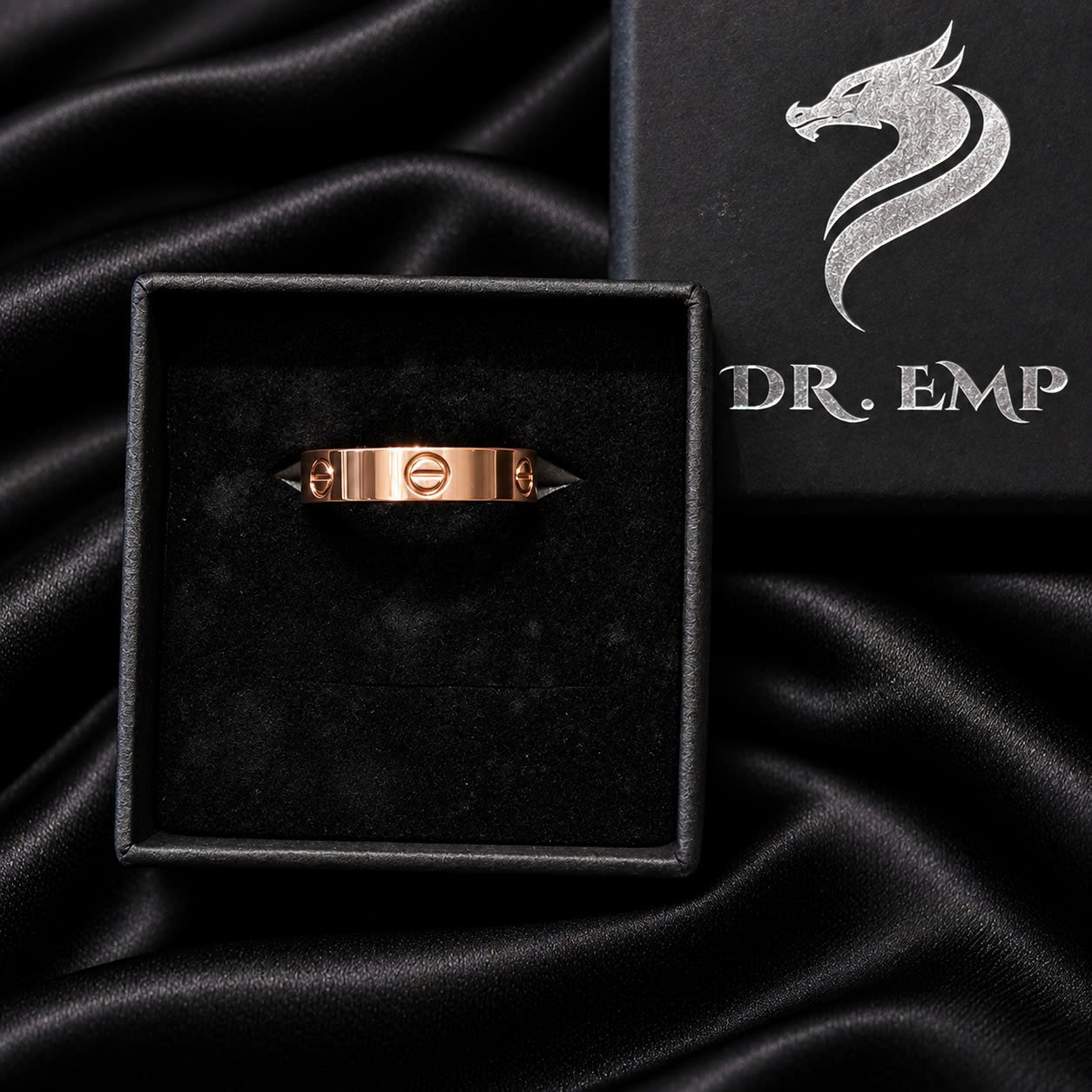 Nhẫn kiểu titan trơn Cartier vàng hồng size 8_thumbnail_3