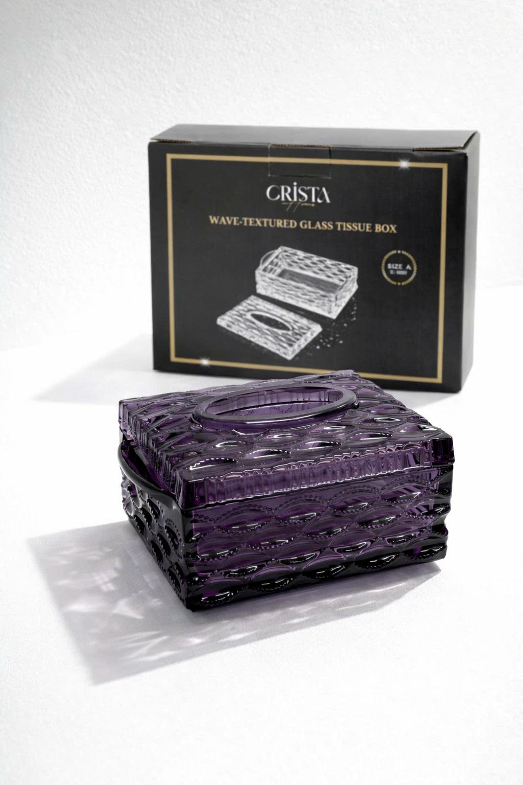 Hộp đựng giấy ăn vân sóng 18.5*12*9.5cm Crista home