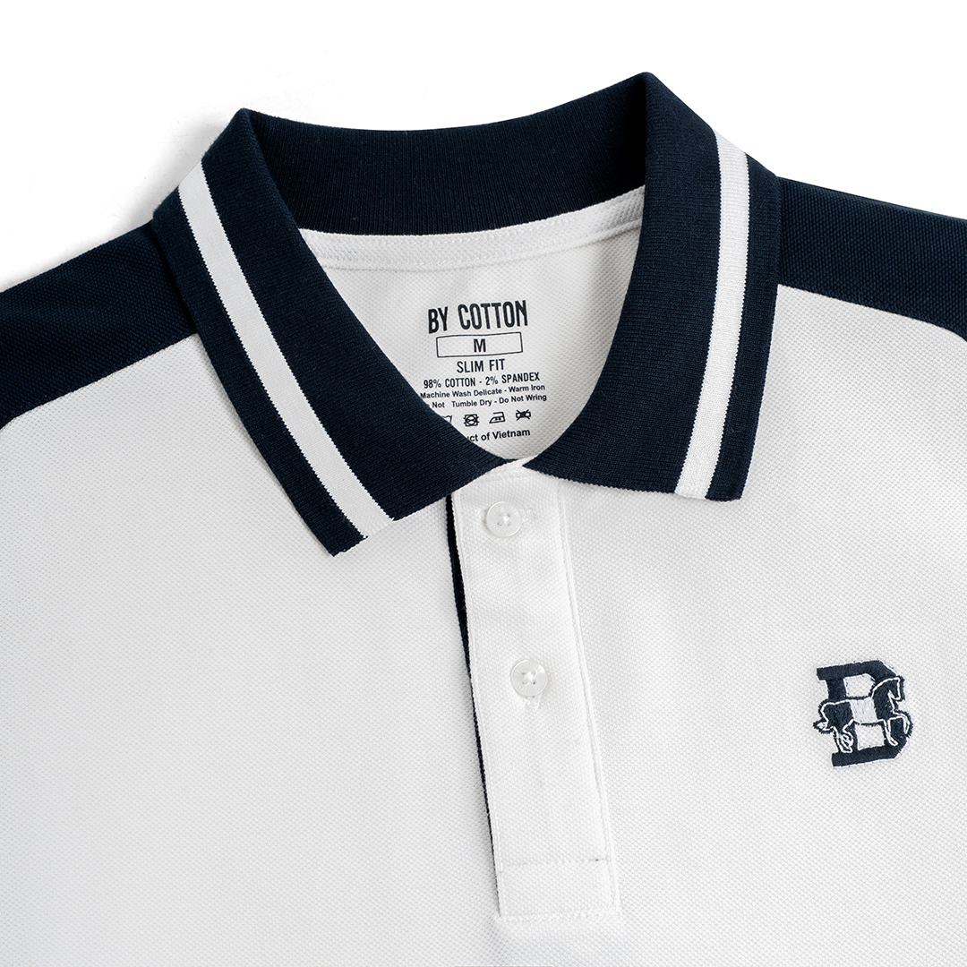 Áo Polo Raglan Phối Màu Trắng/Navy_thumbnail_1