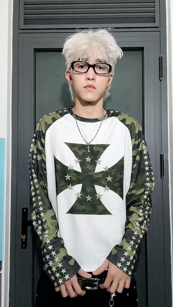 Áo Thun Tay Dài Form Boxy HIDDN Camo Cross Star Raglan_thumbnail_10