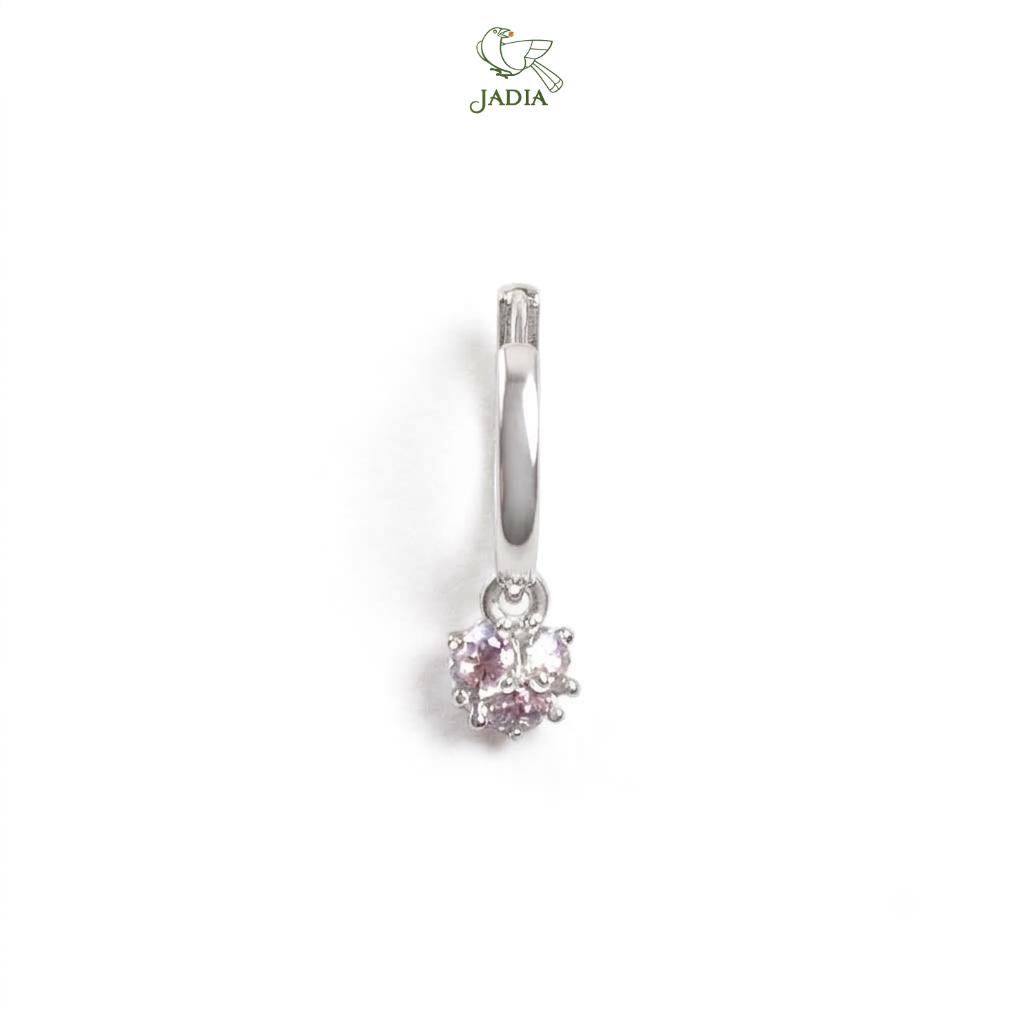  Bông tai Huggie Meteor - Bạc 925 mạ Rhodium, đính đá Zircon thả treo_thumbnail_2