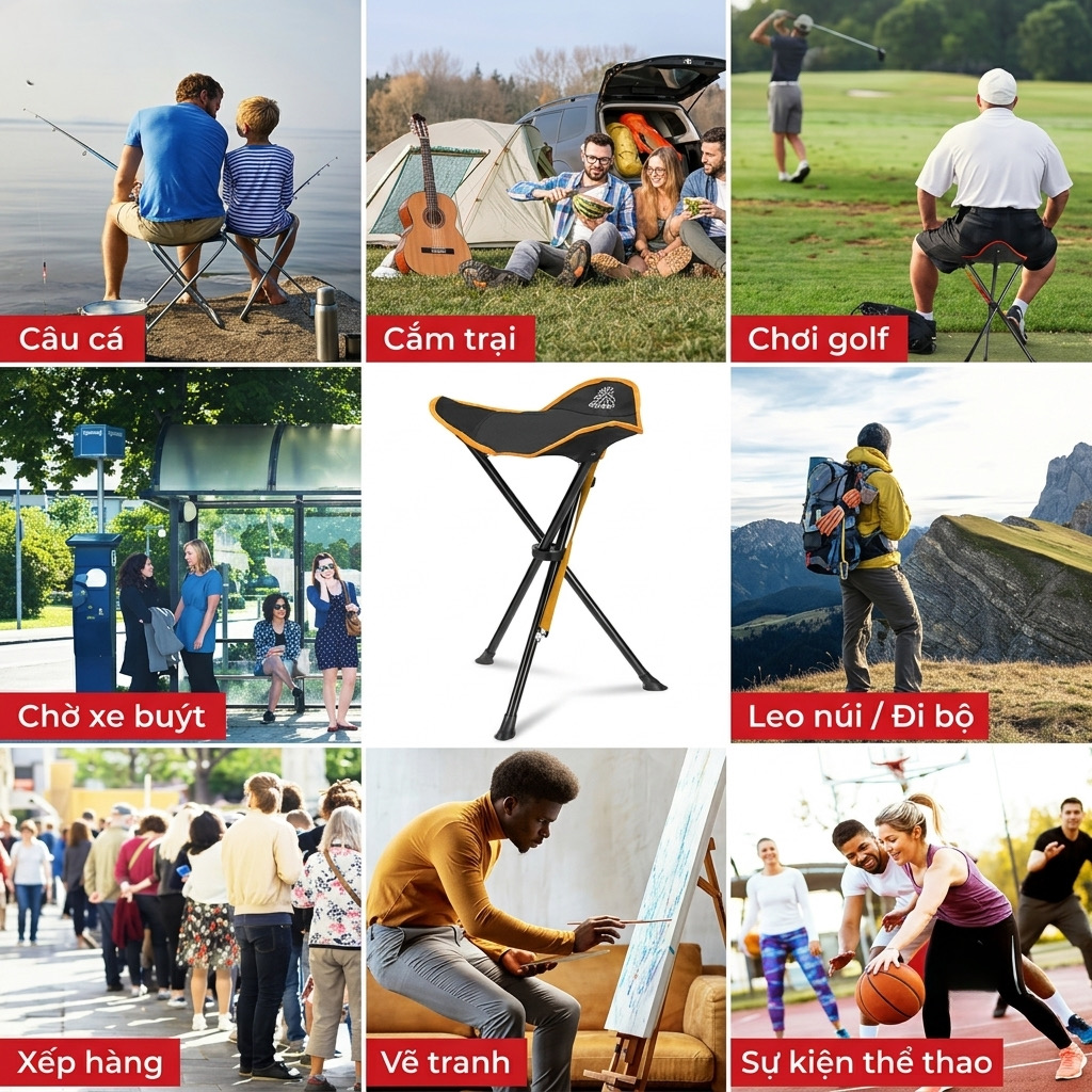 Ghế Xếp 3 Chân Dã Ngoại DEERFAMY (0.95kg - Chịu Tải 100kg)_thumbnail_4