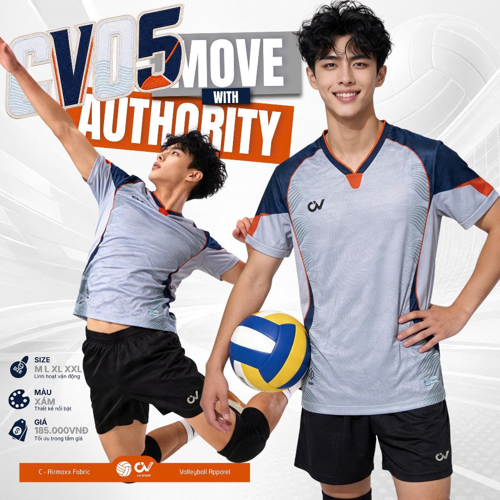 BST Quần Áo Bóng Chuyền CV CV05 Thun Mè C-Airrmax Thoáng Khí Thể Thao Đương Đại_thumbnail_5