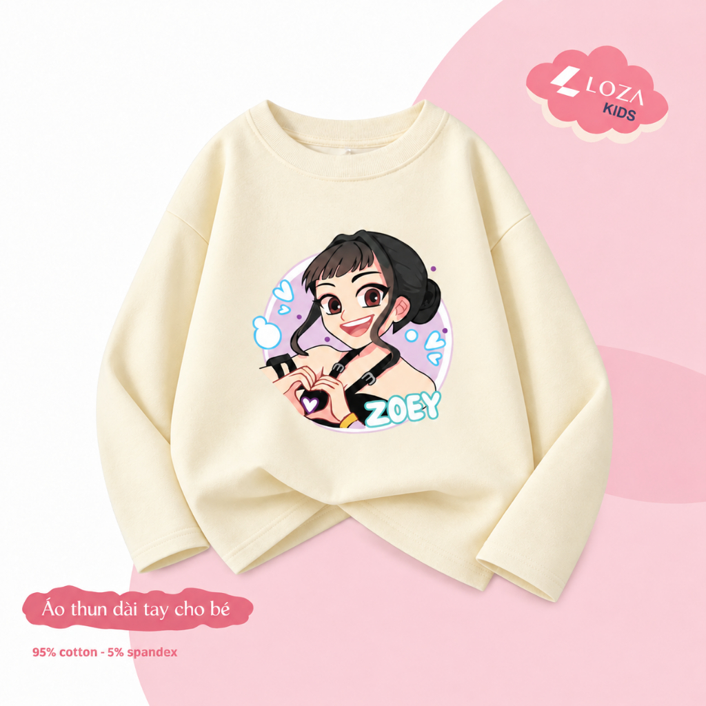 Áo thun dài tay bé gái hình band nhạc nữ Huntrix -  Loza Kids KT016_thumbnail_7