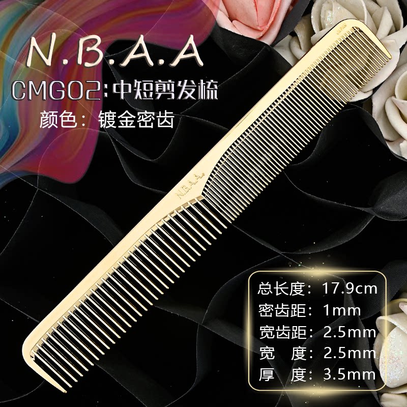 Lược cắt tóc N.B.A.A NB-CMG phủ kim loại có vạch chia (tặng bình xịt)_thumbnail_8